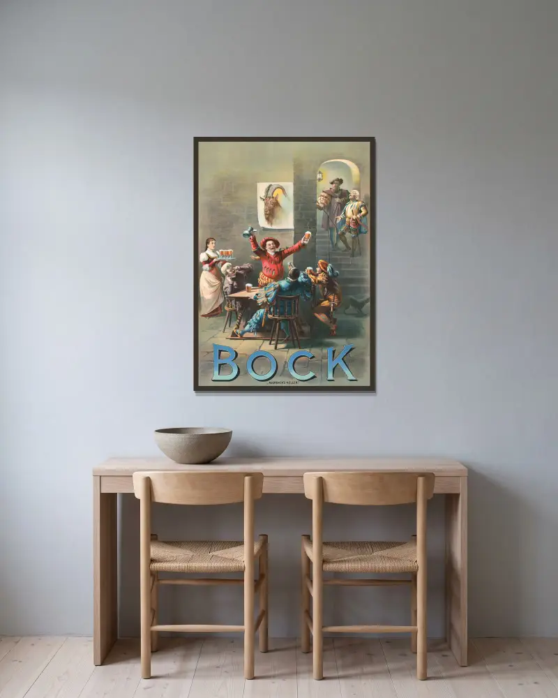 Bock, 'Auerbach's keller' von Henry Jerome Schile gerahmt an einer Wand