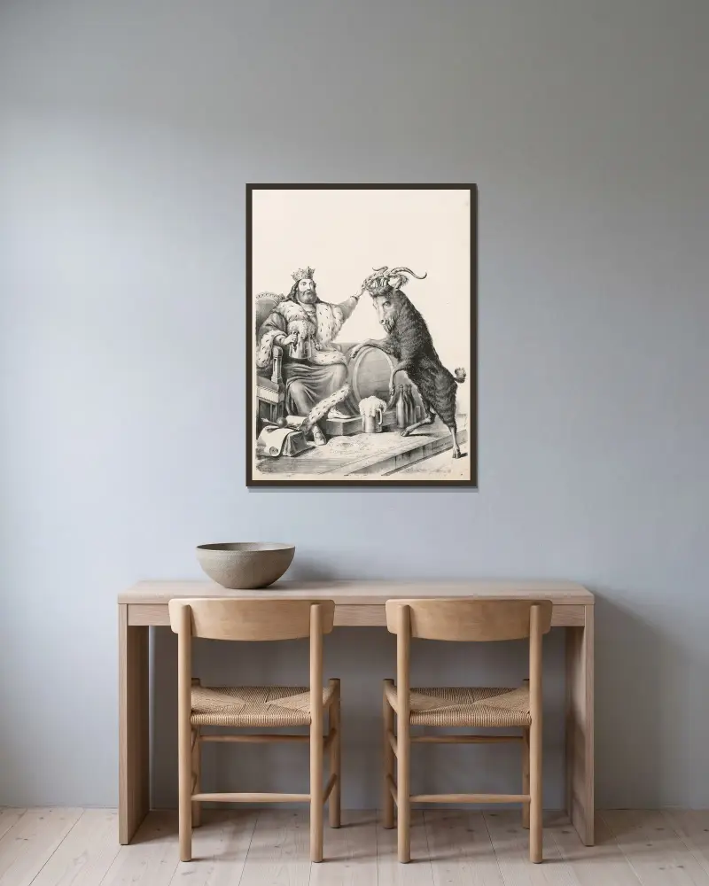 Corronation Bock av Henry Jerome Schile inramad på en vägg