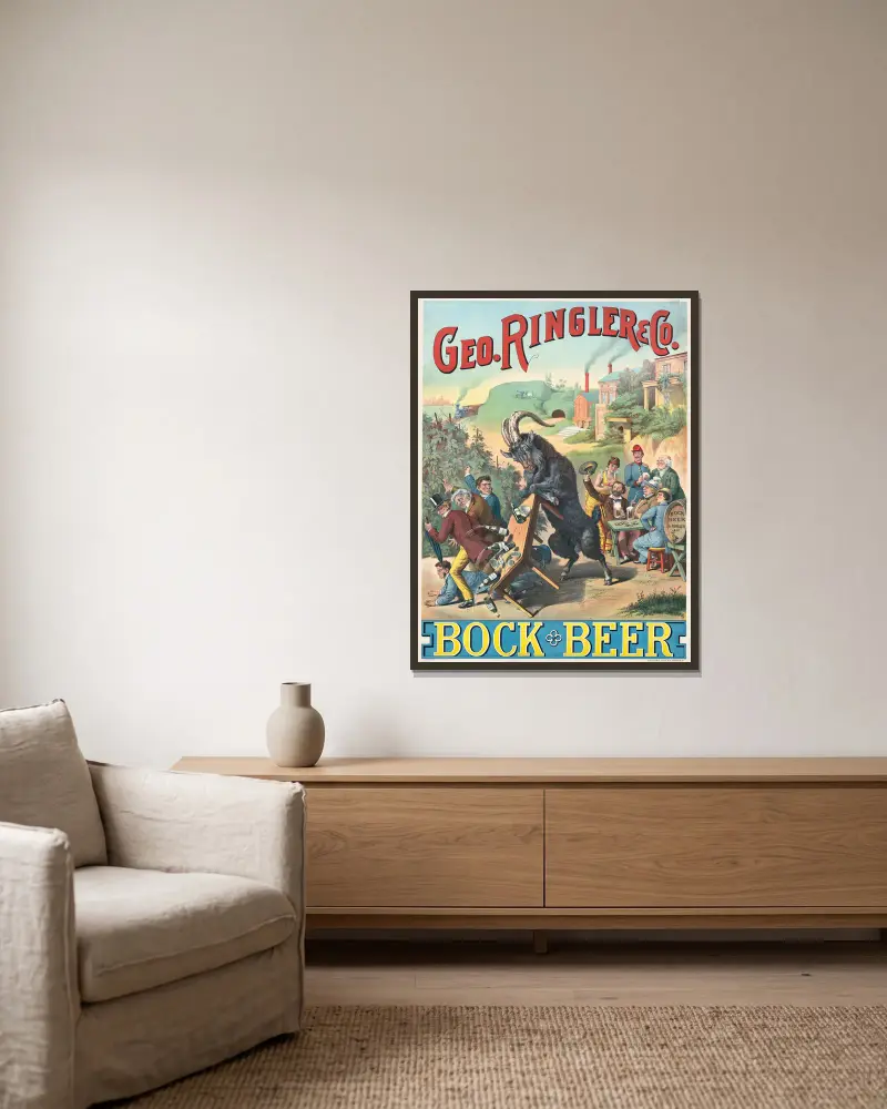 Geo. Ringler & Co., Bock Beer, Henry Jerome Schile v rámu na stěně