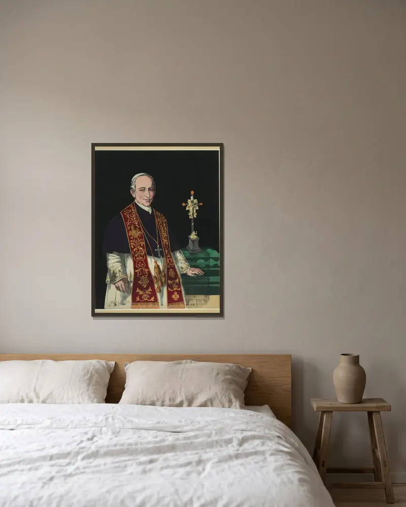Papst Leo XIII. von Henry Jerome Schile gerahmt an einer Wand
