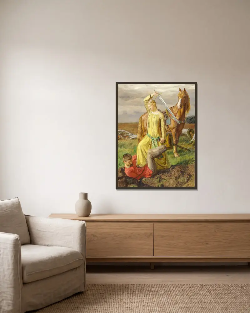 Wölfe und Vænelil von Joakim Skovgaard gerahmt an einer Wand