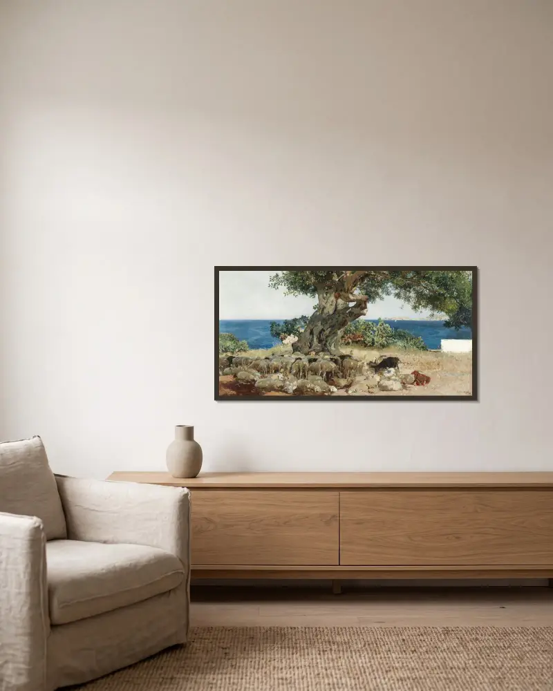 Algarrobo (Drzewo karobowe), Joaquín Sorolla w ramie na ścianie