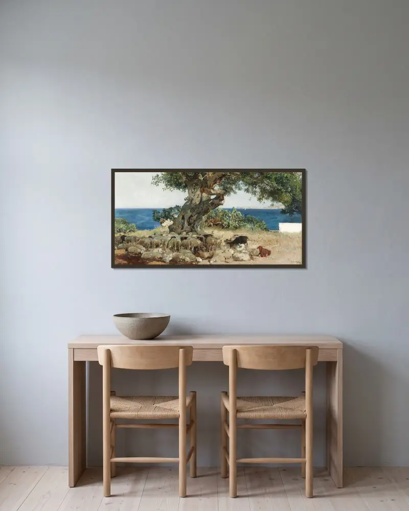 Algarrobo (Drzewo karobowe), Joaquín Sorolla w ramie na ścianie