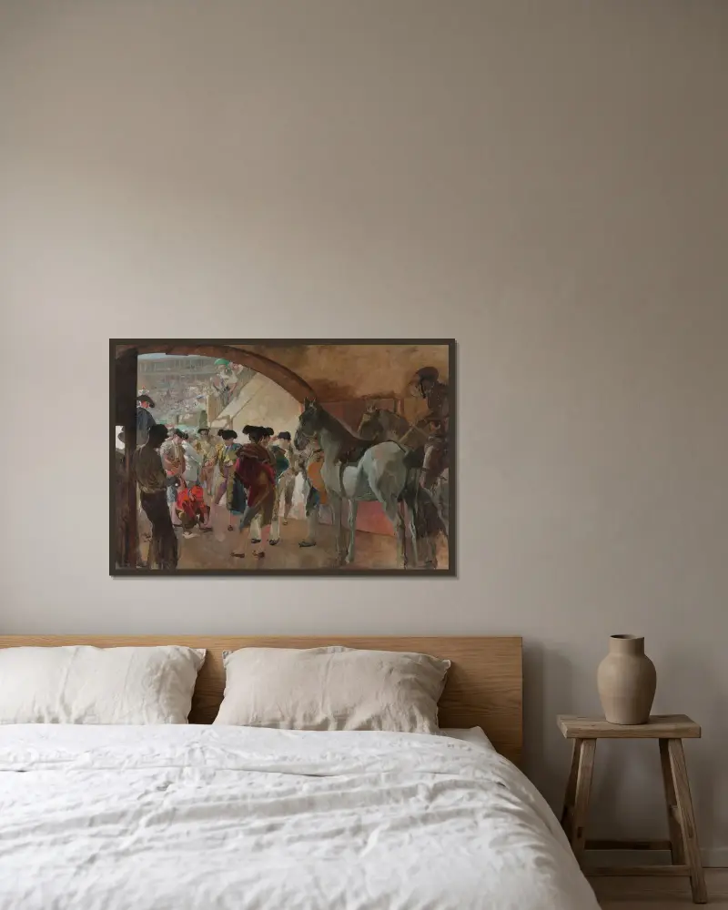 Przed walką byków, Joaquín Sorolla w ramie na ścianie