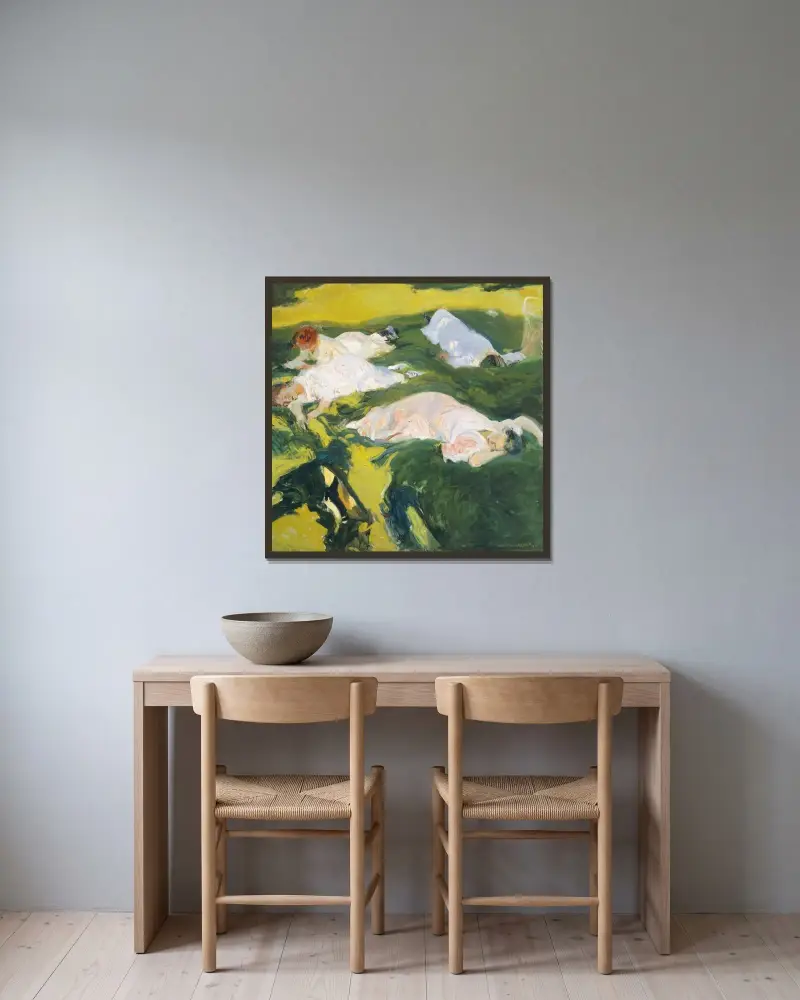 Odpolední spánek, Joaquín Sorolla v rámu na stěně