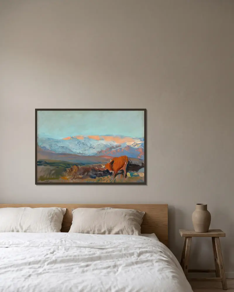 Rävlyorna. Sierra de Guadarrama av Joaquín Sorolla inramad på en vägg
