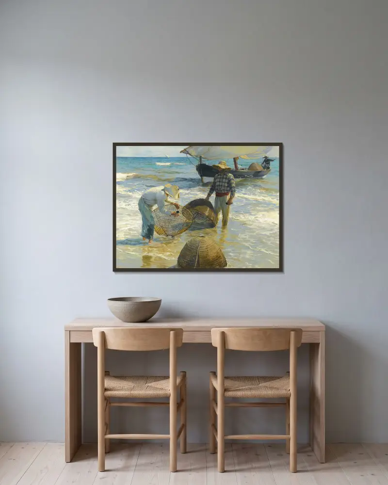 Valencijští rybáři, Joaquín Sorolla v rámu na stěně