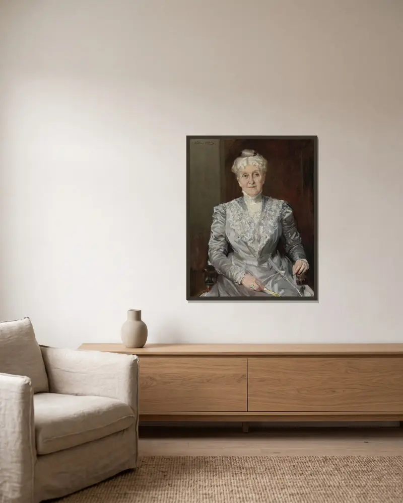 Porträt von Emily Perkins von Joaquín Sorolla gerahmt an einer Wand