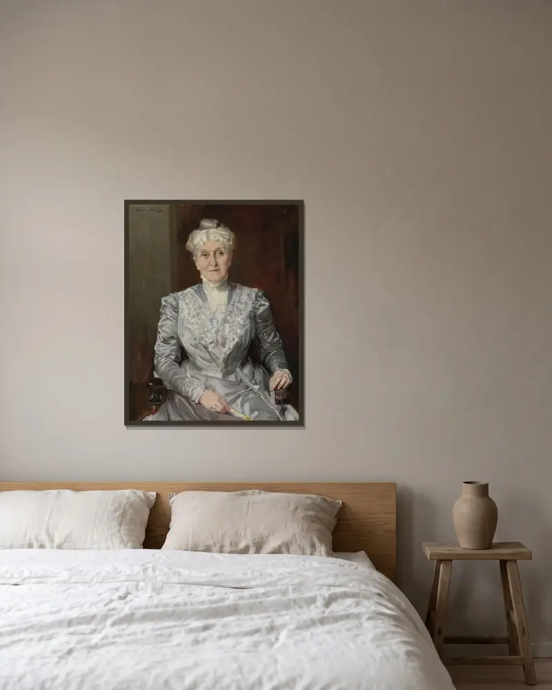 Porträt von Emily Perkins von Joaquín Sorolla gerahmt an einer Wand