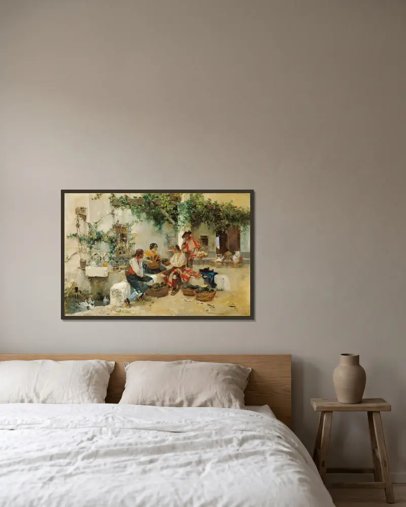 Prodávání melounů, Joaquín Sorolla v rámu na stěně