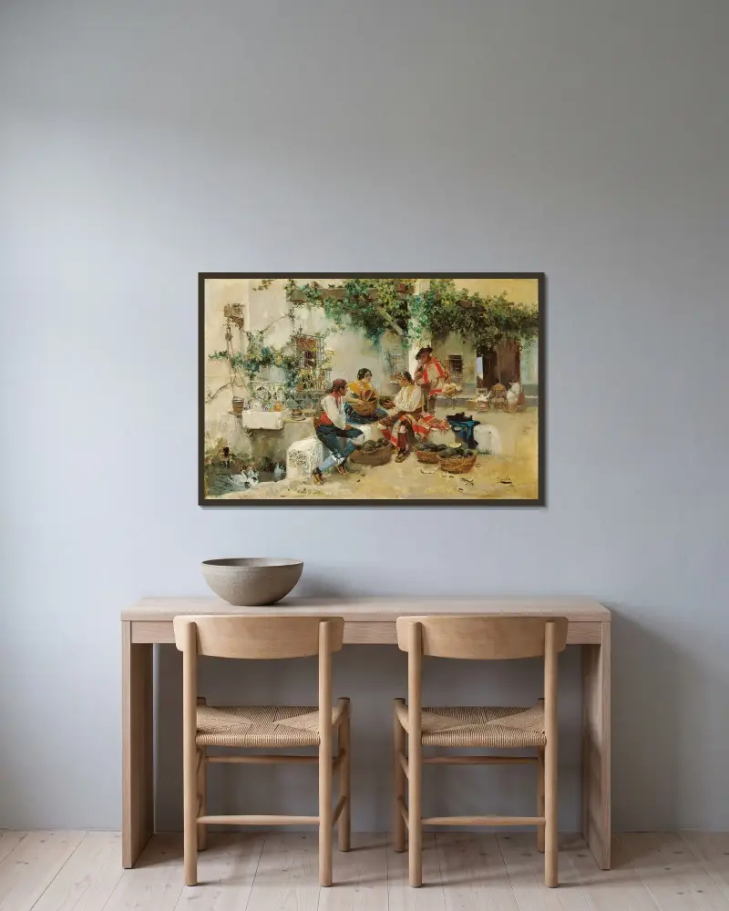 Prodávání melounů, Joaquín Sorolla v rámu na stěně