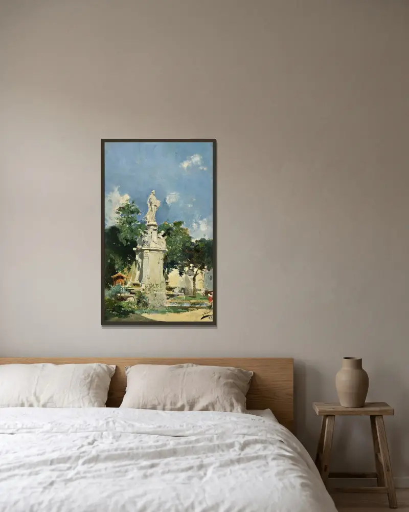 Der Apollobrunnen, Madrid von Joaquín Sorolla gerahmt an einer Wand
