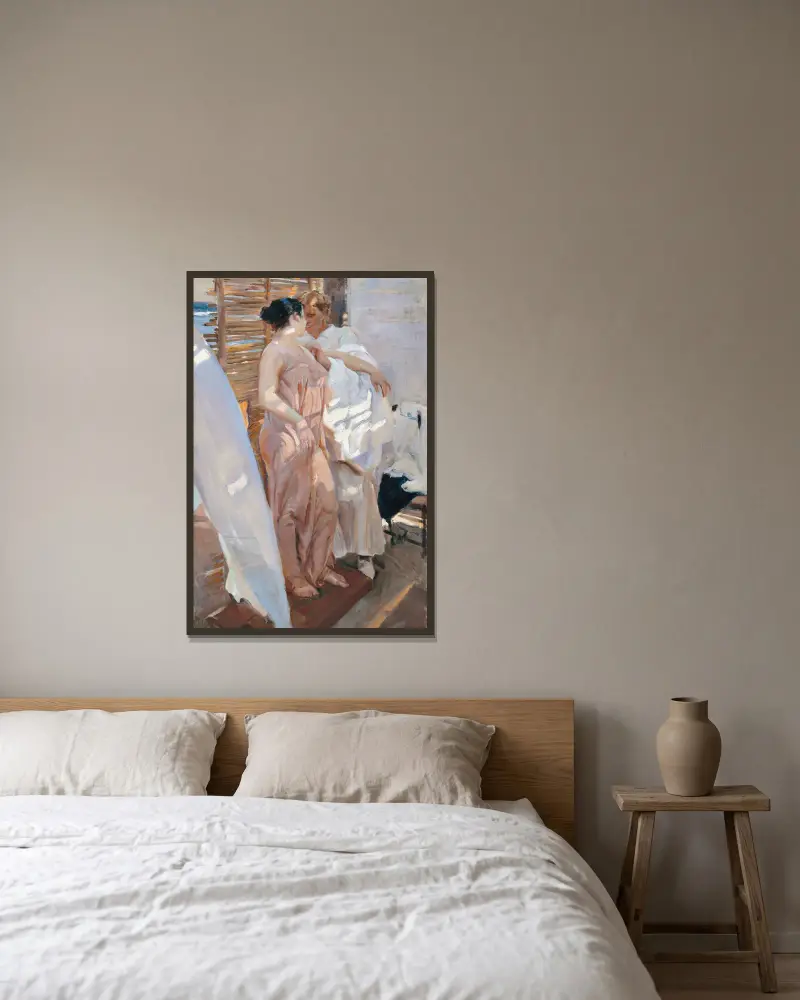 Różowa suknia, Joaquín Sorolla w ramie na ścianie