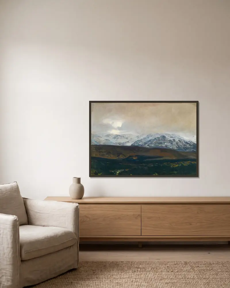 Sierra de Guadarrama av Joaquín Sorolla inramad på en vägg