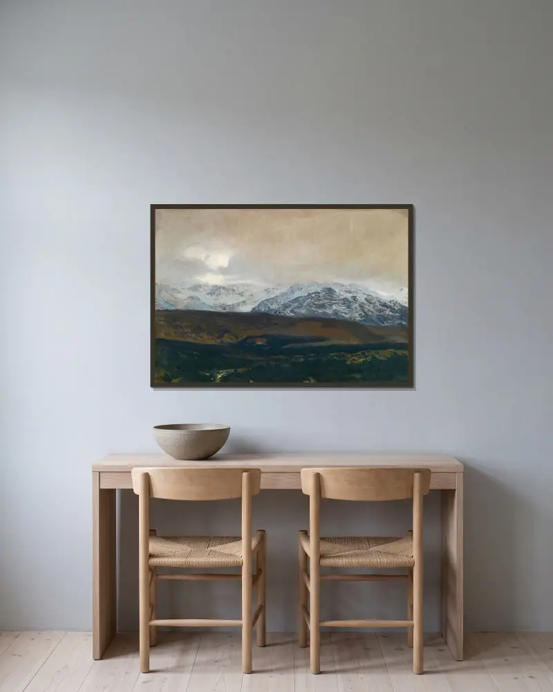Sierra de Guadarrama av Joaquín Sorolla inramad på en vägg