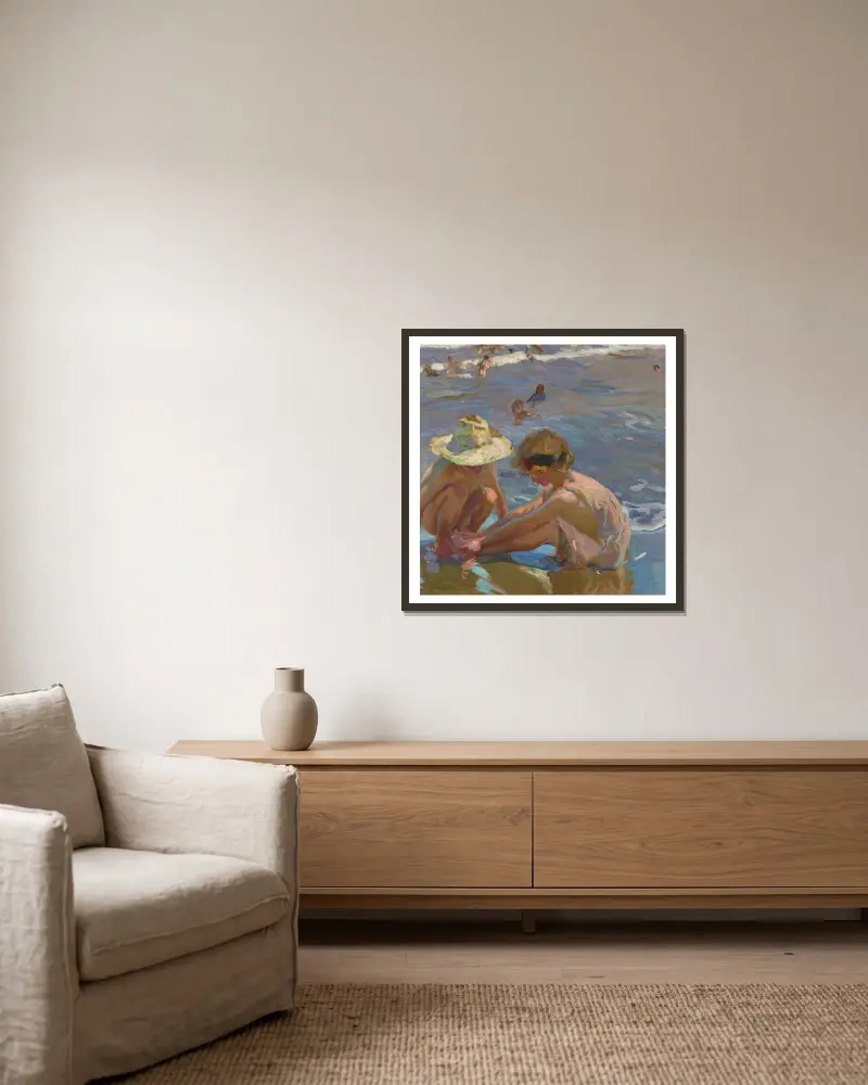 Zraněná noha, Joaquín Sorolla v rámu na stěně
