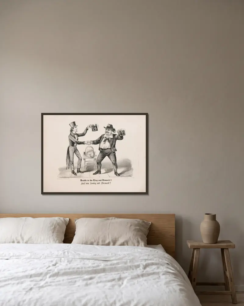Heil dem König und Bismarck!! von John Cameron gerahmt an einer Wand