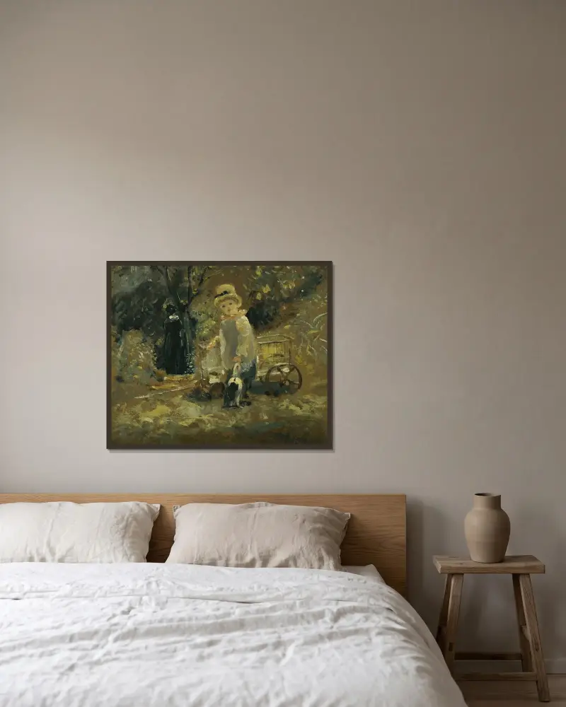 Chłopiec z zabawkowym wózkiem, John Constable w ramie na ścianie