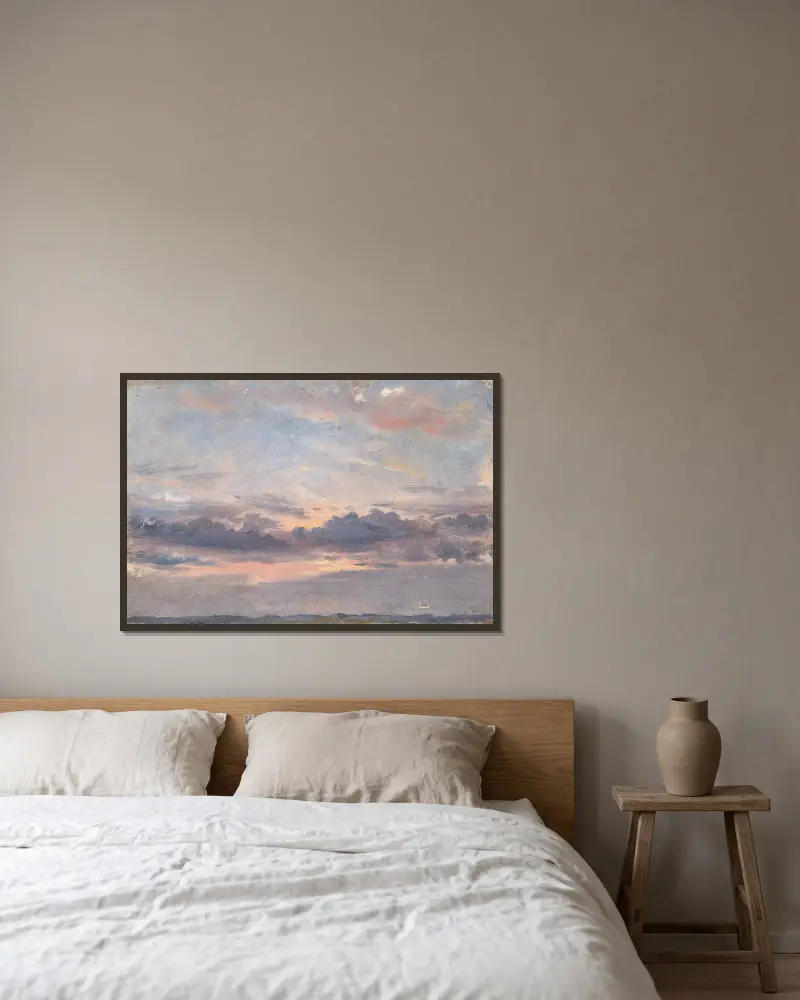 A Cloud Study, Sunset av John Constable inramad på en vägg