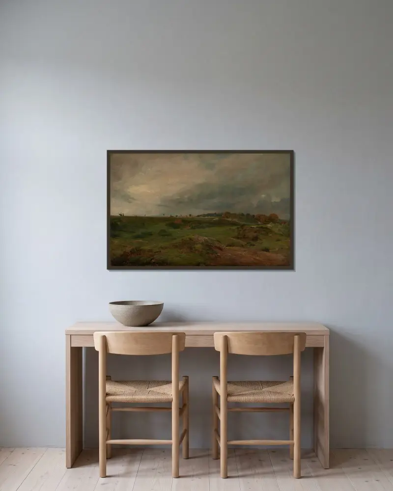Eine Straße über die Hampstead Heath von John Constable gerahmt an einer Wand