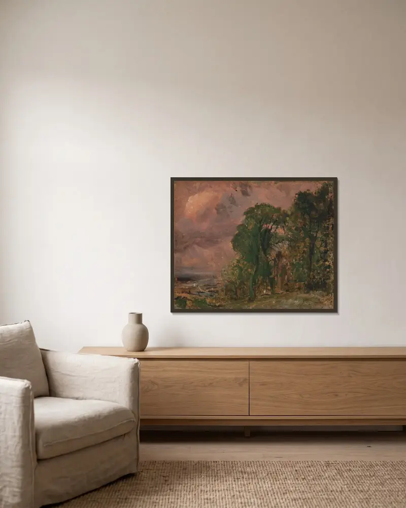 Widok na Hampstead w burzową pogodę, John Constable w ramie na ścianie