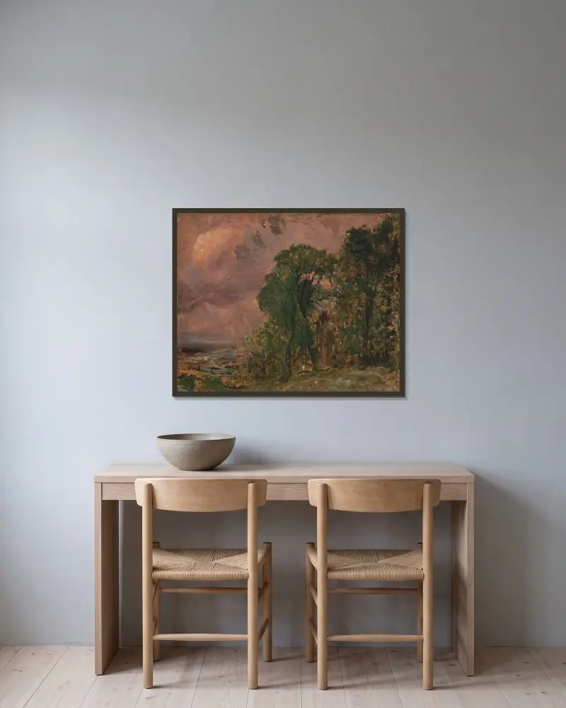 Widok na Hampstead w burzową pogodę, John Constable w ramie na ścianie