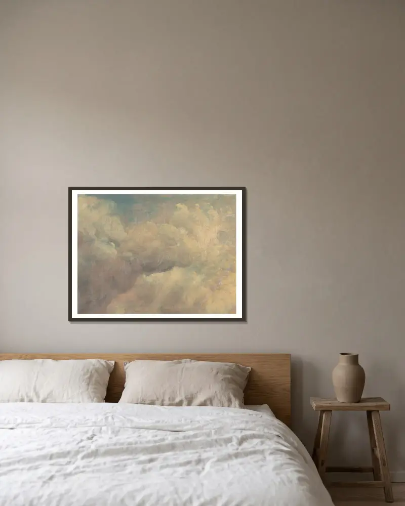 Cloud Study, 1821 – nr 3 av John Constable inramad på en vägg