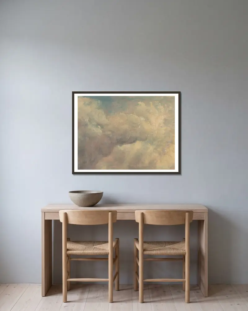 Cloud Study, 1821 – nr 3 av John Constable inramad på en vägg