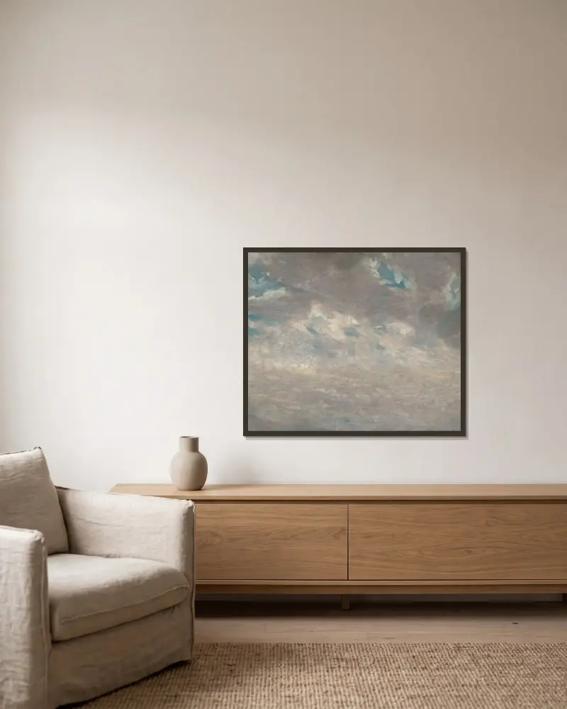 Cloud Study, 1821 – nr 4 av John Constable inramad på en vägg