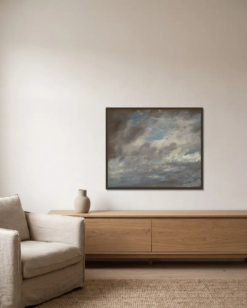 Cloud Study, 1821 – nr 5 av John Constable inramad på en vägg
