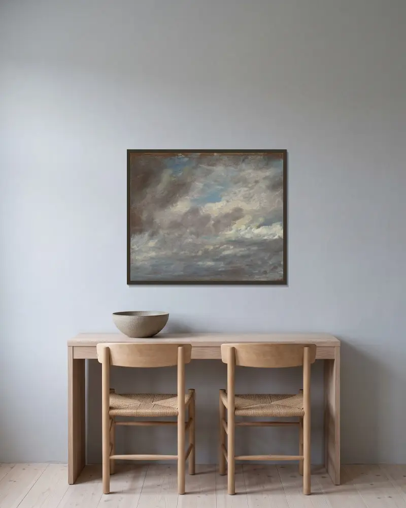 Cloud Study, 1821 – nr 5 av John Constable inramad på en vägg