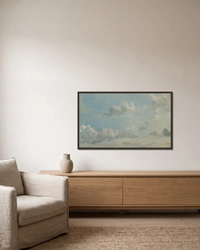 Studie oblaku, – Nr. 1, John Constable v rámu na stěně