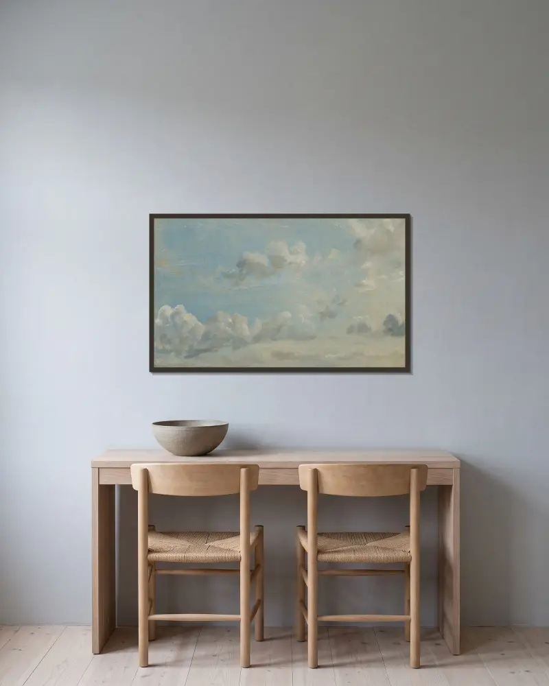 Studie oblaku, – Nr. 1, John Constable v rámu na stěně