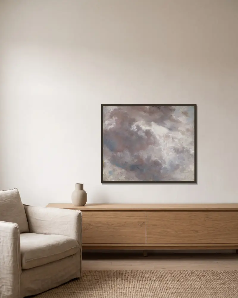 Cloud Study, 1821 – nr 6 av John Constable inramad på en vägg