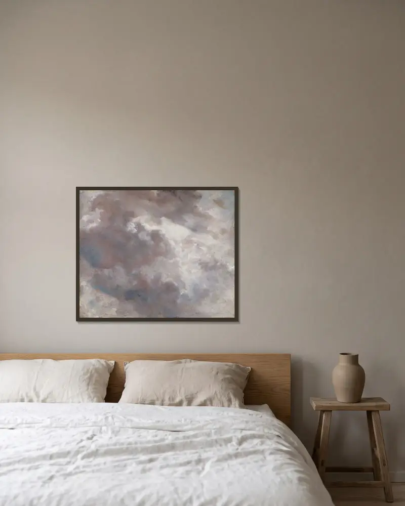 Cloud Study, 1821 – nr 6 av John Constable inramad på en vägg