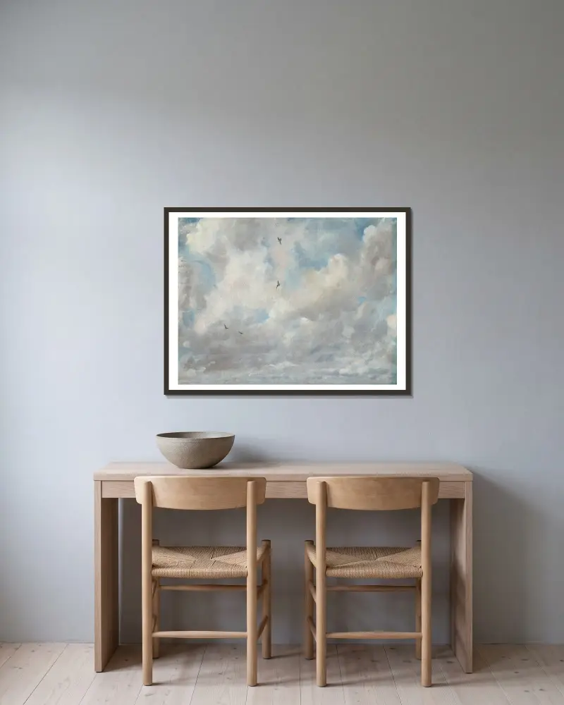 Cloud Study, 1821 – nr 1 av John Constable inramad på en vägg