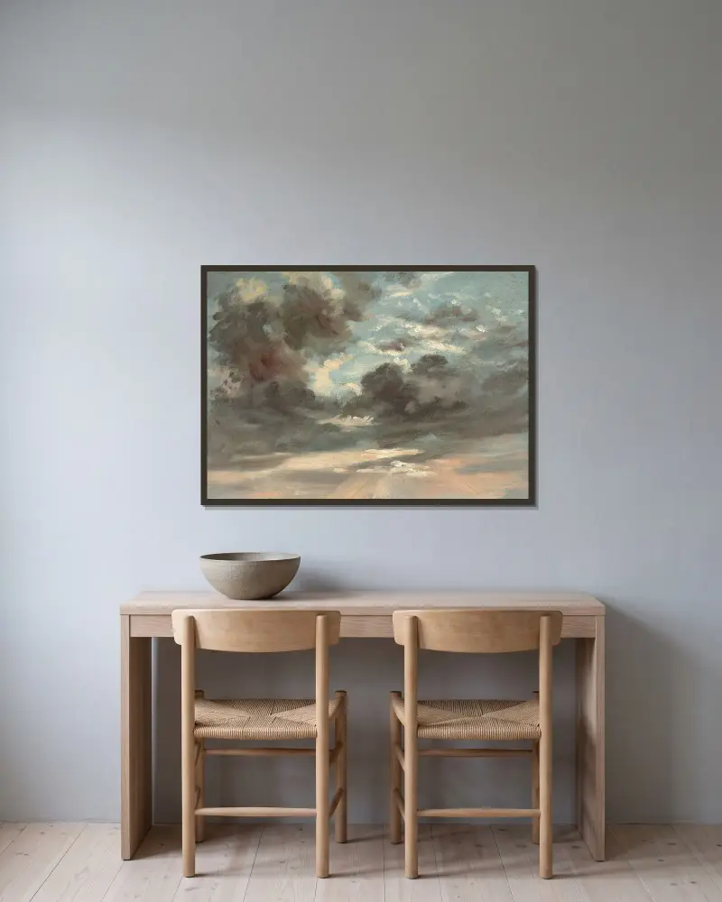 Cloud Study – Stormy Sunset av John Constable inramad på en vägg