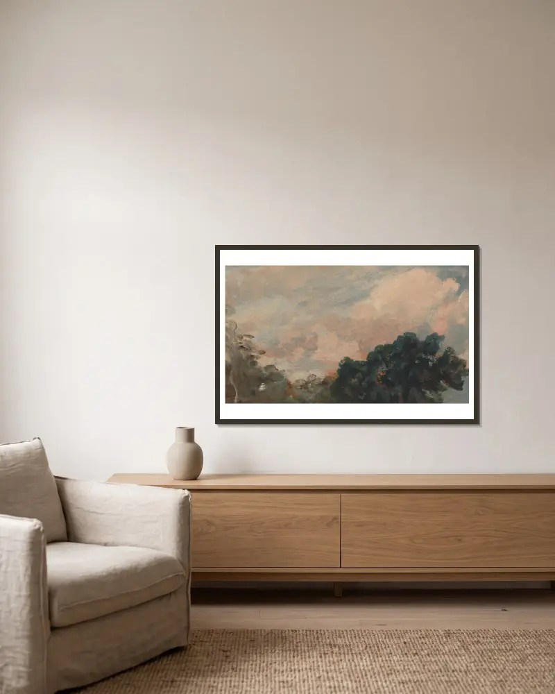 Cloud Study with Trees av John Constable inramad på en vägg