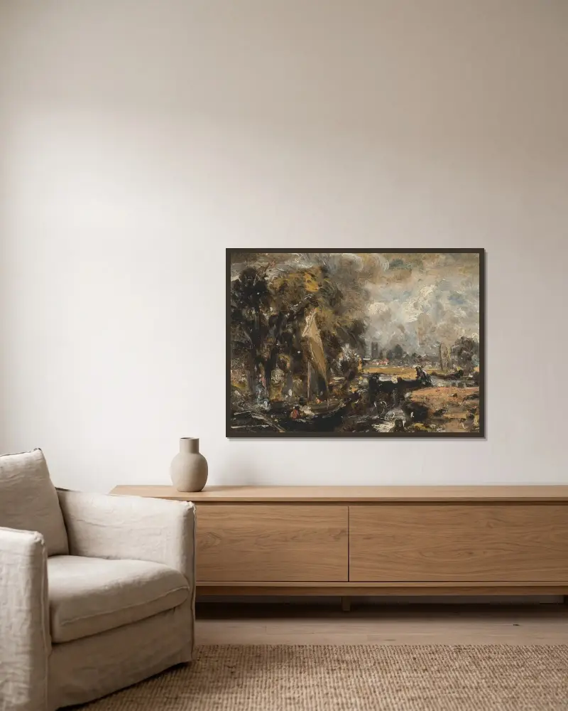 Dedham Lock, 1819 – Nr. 2 von John Constable gerahmt an einer Wand