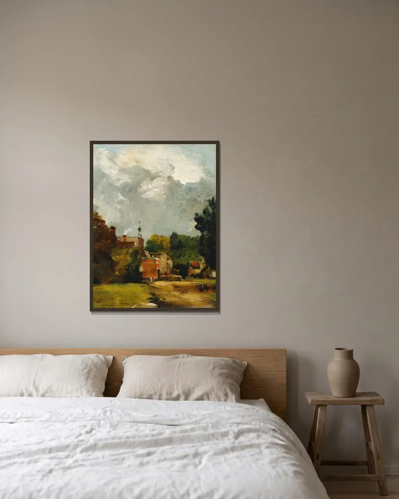 Kościół w East Bergholt, John Constable w ramie na ścianie