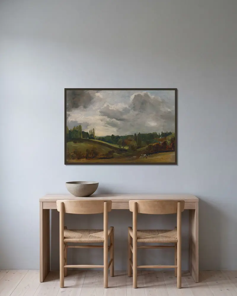 East Bergholt von John Constable gerahmt an einer Wand