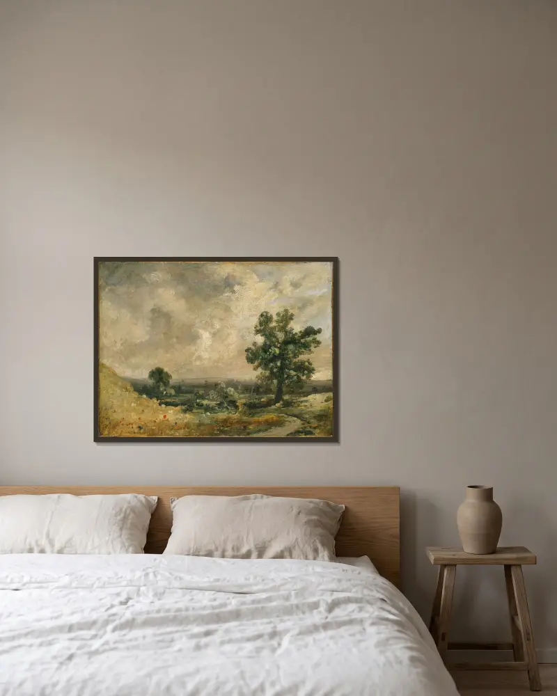 English Landscape av John Constable inramad på en vägg