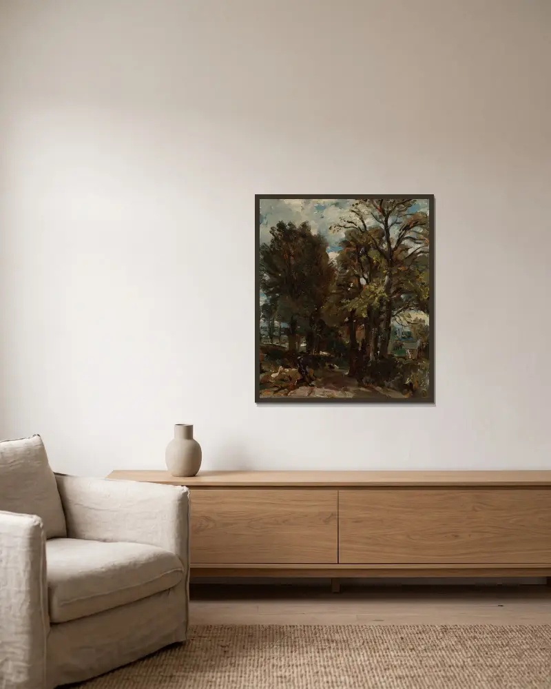 Fen Lane, East Bergholt von John Constable gerahmt an einer Wand