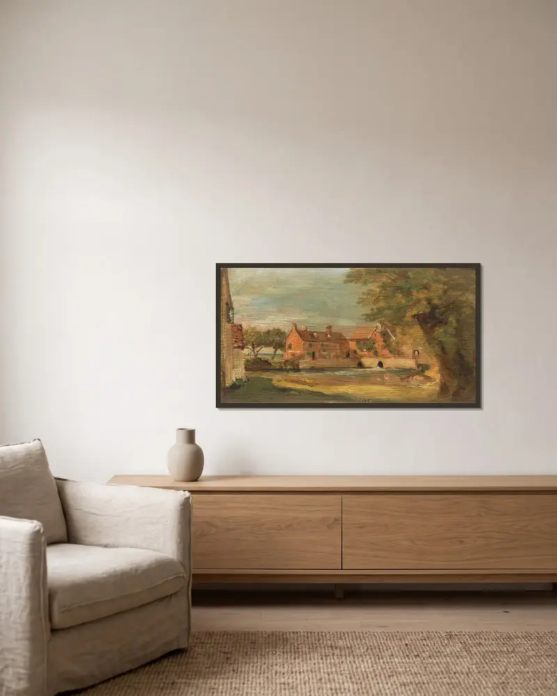 Flatford Mill, 1810, John Constable v rámu na stěně