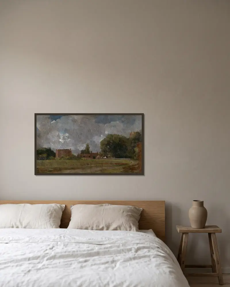 Golding Constables Haus, East Bergholt – der Geburtsort des Künstlers von John Constable gerahmt an einer Wand