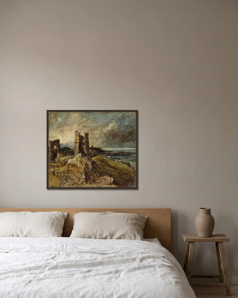 Hadleigh Castle av John Constable inramad på en vägg