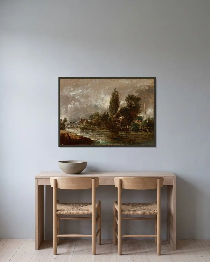 Most Harnham, Salisbury, John Constable w ramie na ścianie