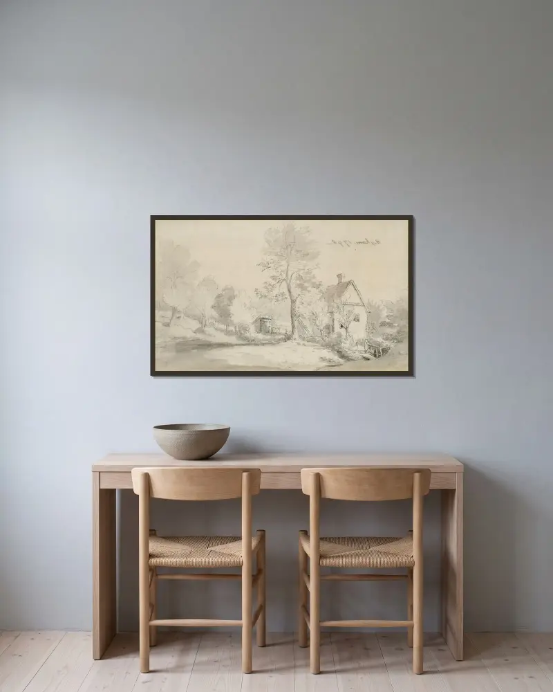Higham, väster om East Bergholt av John Constable inramad på en vägg