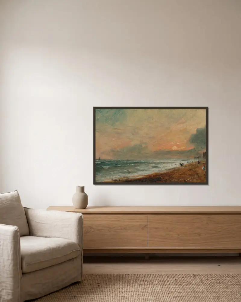 Hove Beach von John Constable gerahmt an einer Wand