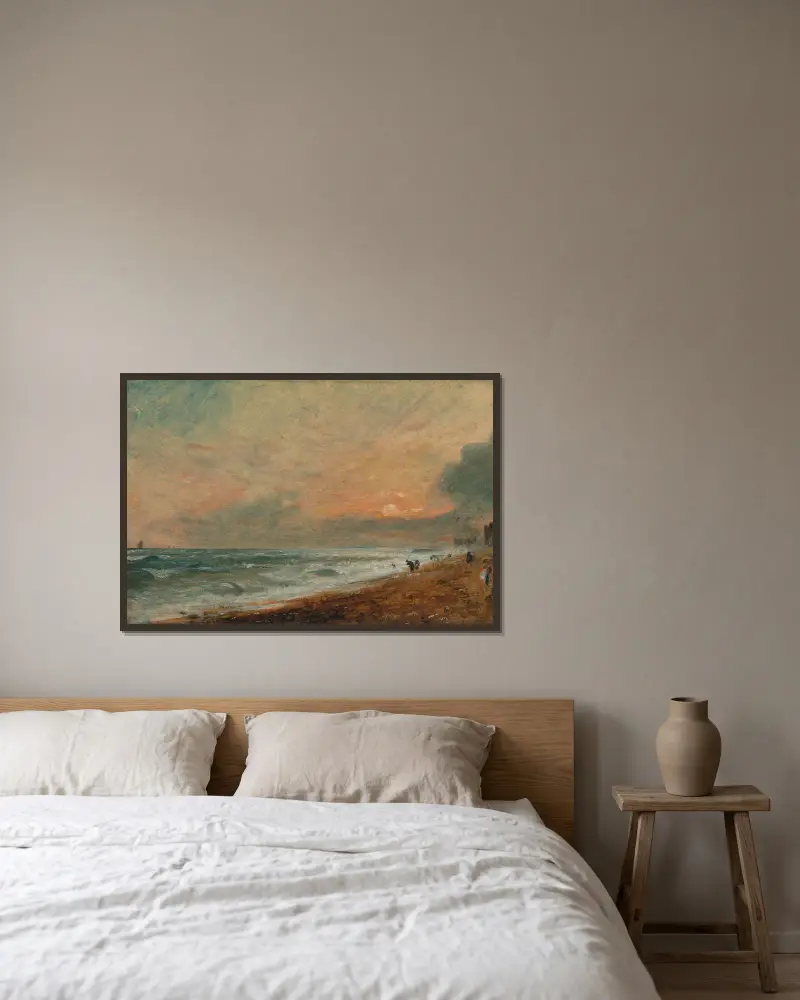 Hove Beach von John Constable gerahmt an einer Wand